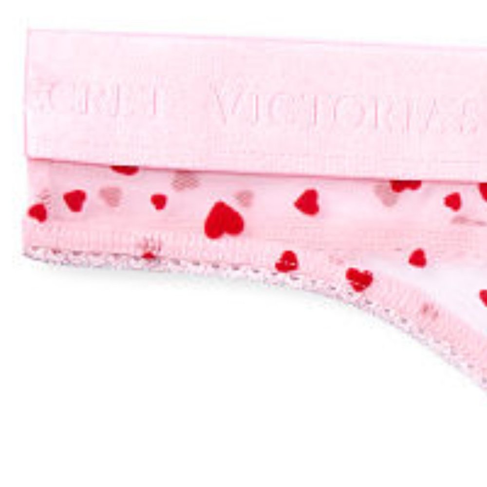 Hearts 💗Thong VS NWT Mesh Flocked Thong Valentine - Picture 10 of 16